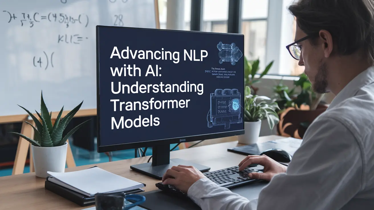 Diagram illustrating transformer models in NLP with AI, showcasing attention mechanisms and neural network layers