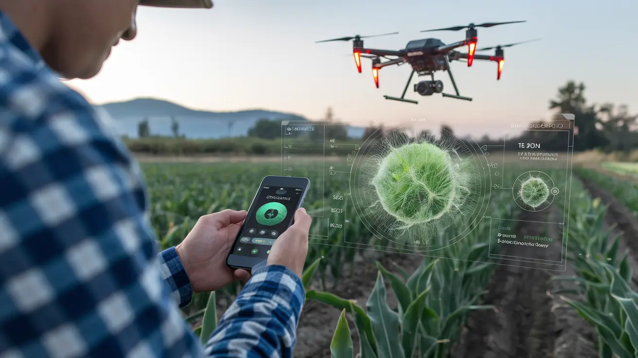 AI in crop disease detection: AI technology analyzing crops for disease detection, highlighting precision agriculture