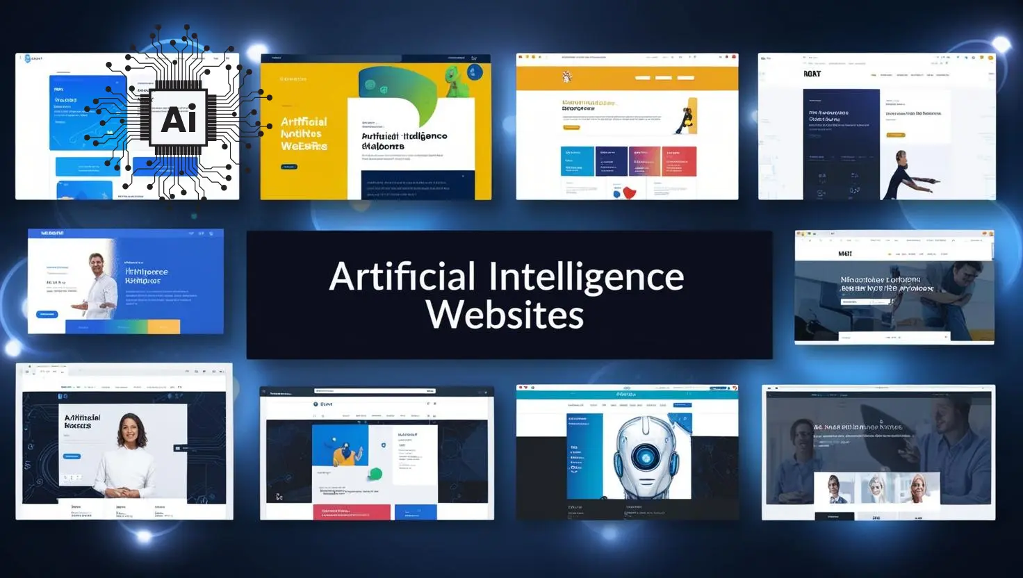 Best Artificial Intelligence Websites for Learning and Industry News: A screenshot displaying a list of top-rated websites focused on Artificial Intelligence, with logos and brief descriptions