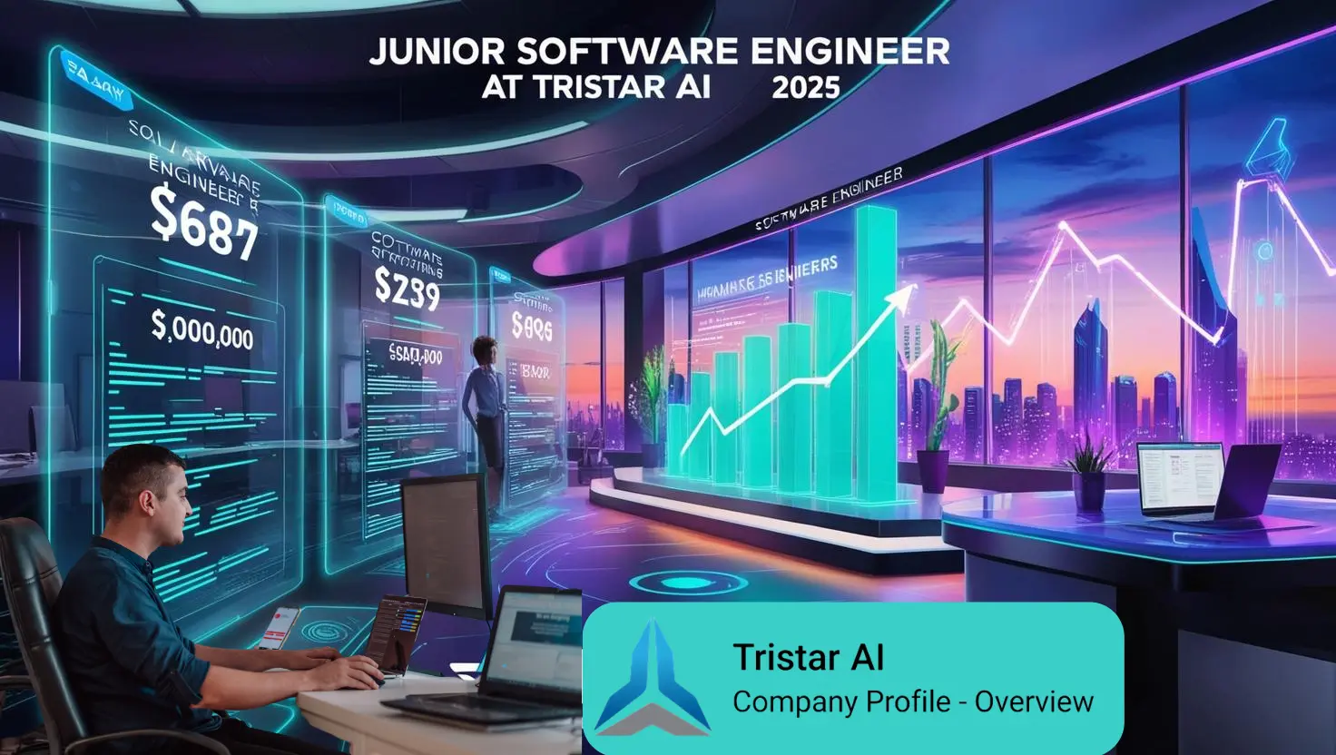 Graph illustrating the Tristar AI Junior Software Engineer Salary range