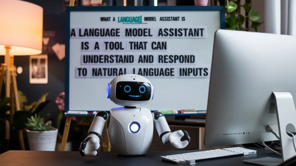 What a Language Model Assistant is: Illustration of a Language Model Assistant utilizing keyword-based natural language processing.