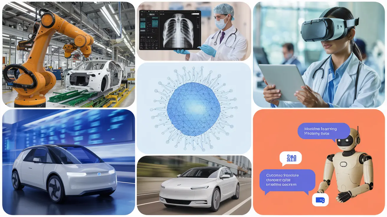 AI Across Industries drives innovation in healthcare, finance, and automotive sectors.