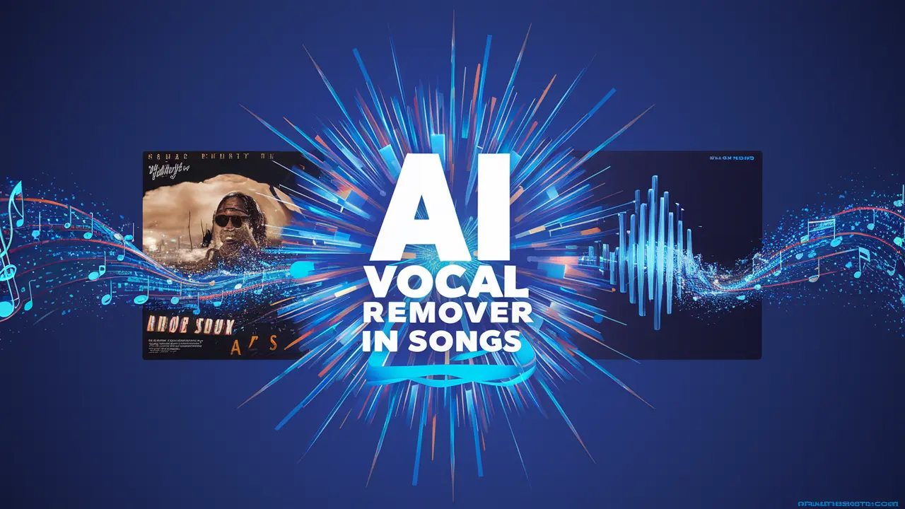 Interface of AI Vocal Remover software, displaying tools for removing vocals from audio tracks.