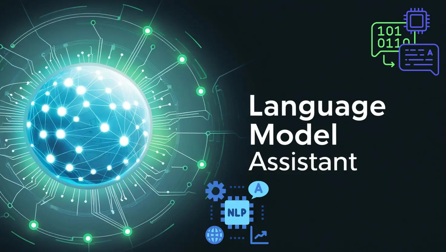 Diagram explaining the relationship between AI and language models, with a focus on natural language processing.