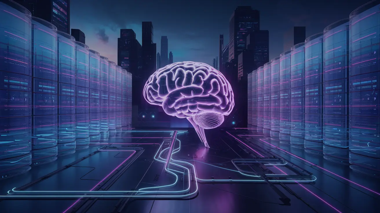 Achieve Near-Infinite Memory For Generative AI: Generative AI with Near-Infinite Memory capability depicted in a futuristic digital brain illustration.